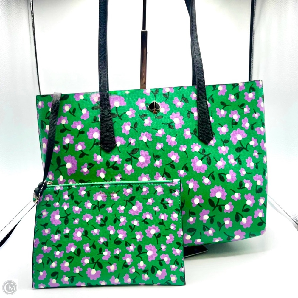 kate spade Green Floral Tote with Removable Pouch